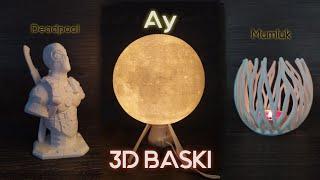 3D Yazıcıdan Ay Gece Lambası Yapımı ve daha fazlası  Ender 3Pro V2 
