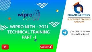 WIPRO NLTH 2021 TECHNICAL TRAINING - PART 1  WIPRO ELITE  NLTH  Who to get placed in Wipro ?