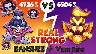 BANSHEE + Vampire 4736% BEATs Monk 4504%  99 Billion  PVP Rush Royale