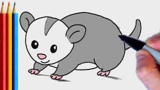 fast-version How to Draw Cute Possum  Step by Step Tutorial For Kids