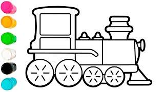 Belajar menggambar kereta api Cara Menggambar Kereta Sederhana untuk Anak dan Balita.