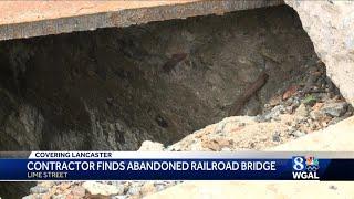 Abandoned railroad bridge found under Lancaster street