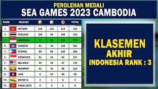 Klasemen Akhir Perolehan Medali SEA Games 2023 Kamboja  Indonesia Ranking 3