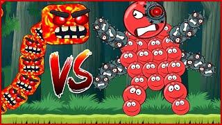 Анимация сражения Красного робота шарика 4 против босса квадрата.Red Ball 4 от котика Браяна про шар