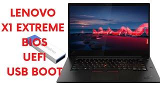 How to Get Into BIOS And Enable UEFI USB Boot On Lenovo ThinkPad X1 Extreme 20MF  Step By Step