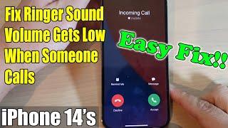 iPhone 1414 Pro Max Fix Ringer Sound Volume Gets Low on Incoming Calls - Easy Fix