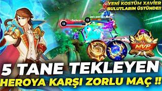 5 TEKLEYEN HEROYA KARŞI SOLUK SOLUĞA  YENİ KOSTÜM  BULUTLARIN ÖTESİNDE Xavier  Mobile Legends