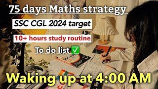 SSC CGL study vlog‍️My maths strategy for 75 days 4 AM study vlog  #sscaspirants #ssccgl