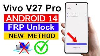 Vivo V27 Pro Android 14  Google Account Bypass  without pc % Working 2024