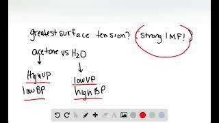 Which compound would you expect to have greater surface tension acetone CH32CO or water H2O Explain