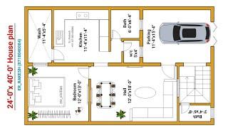 24x40 Latest 1bhk 960 sf ghar plan design #shorts #viral #floorplan #homeplan #homedesign #houseplan