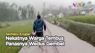 Momen Tegang Warga Nekat Tembus Awan Panas Erupsi Semeru