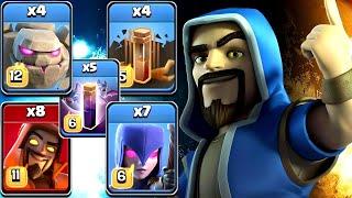 Most Easiest Army Th15 Attack Strategy Golem + Witch + Super Wizard + Bat Spell + Quake Spell COC