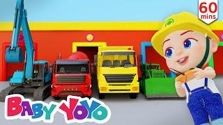 The Colors Song Construction Vehicles + more nursery rhymes & Kids songs - Baby yoyo