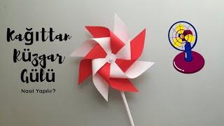 KAĞITTAN RÜZGAR GÜLÜ YAPIMI Origami Zamanı MADE OF PAPER WIND ROSE