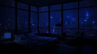 Urban Rainy Night Ambience Healing Sounds for Study Sleep and Relaxation ️