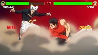 Garou VS Metal Bat With Healthbars  One Punch Man