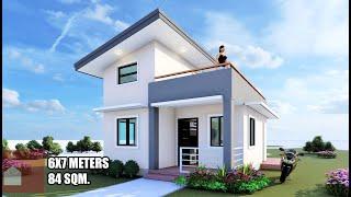 AMAZING HOUSE PLAN  SMALL HOUSE DESIGN 6X7 METERS - LOFT  3 BEDROOM WITH ROOF DECK