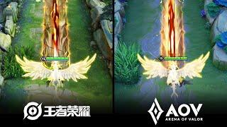 AOV x HOK  Skin Effects Comparison  TelAnnas Jia luo 