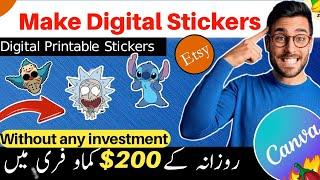 Create digital sticker with canvaDigital stickers for etsySell digital product @thairathtv