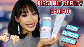 REVIEWING MY ENTIRE FIRST AID BEAUTY COLLECTION  IS HIGH END SKINCARE WORTH IT?