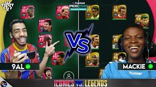 9AL GAMES vs MACKIE PES HD Iconic moments vs legends  pes 2021 mobile