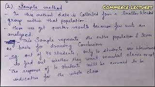 Methods of collecting data census and sample  class 11 entrepreneurship notes