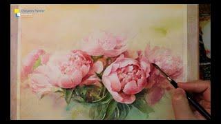 Watercolor painting of the flower 꽃 그리기 정물 수채화