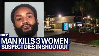 Man dies in shootout after killing 3 women