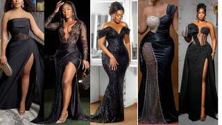 Elegant black dinner and evening gowns Dinner gowns for Ladies