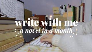 write a novel in 30 days with me  real-time asmr soft rain and typing 2x pomodoro DAY1