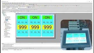 65 Communication of 3 Delta PLCs with HMI Panel Master or PM View