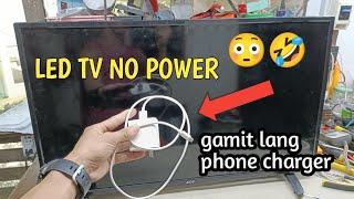 LED TV NO POWER ACE 808 gamit lang phone charger 