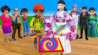 Scary Teacher 3D vs Squid Game Painting Princess Dress Nice or Error Dressing Room 5 Times Challenge