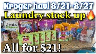 Kroger coupon haul 821-827 Laundry stock up  All for just $21