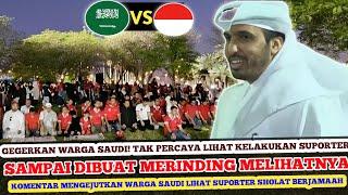  GEGERKAN WARGA SAUDI SUPORTER TIMNAS INDONESIA SHOLAT BERJAMAAH DI LUAR STADION BEGINI RESPONNYA