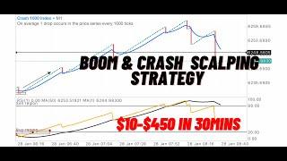 Grow $10 to $450 in 30mins with this Boom And Crash Scalping Strategy.