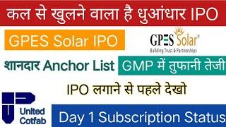 GPES Solar IPO Review  GPES Solar IPO GMP • Apply Or Not? United Cotfab IPO Subscription Status 