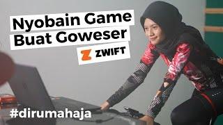 Nyobain Main Zwift di Laptop Pakai Sepeda Road Bike #dirumahaja