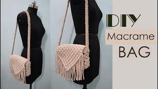 DIY Macrame Bag  Macrame Sling Bag Tutorial  How to make a Macrame Bag