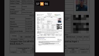 My jee Mains result 37⏩98 percentile in jee mains #pw  #jee #jeemains #pwians @PhysicsWallah