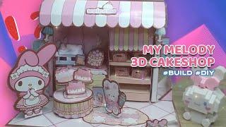 Build My Melody 3D Cakeshop Paper Toys  Papar doll  #diy #build #mymelody #papertoy