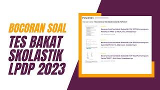 Bocoran Soal Tes Bakat Skolastik LPDP 2023