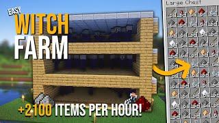 Minecraft Witch Farm 1.21 - BEST DESIGN - 2100+ Items Per Hour