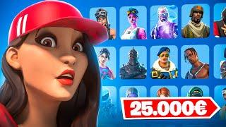 Je VOUS DÉVOILE mon CASIER à 25 000€ sur FORTNITE    + de 1000 skins