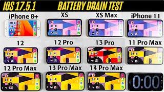 IOS 17.5.1 iPhone Battery Life Test in 2024 8XSXS Max111212 Pro13 Pro11 PM12 PM13 PM 14 PM