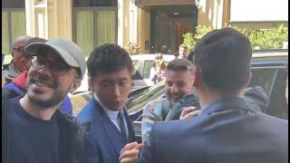 INTER ZHANG al pranzo Uefa con il Benfica cori a favore ma anche contro