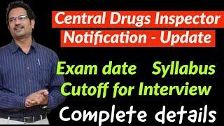 Central Drugs inspector - UPSC posts update - Addendum from UPSC  - notification 192022