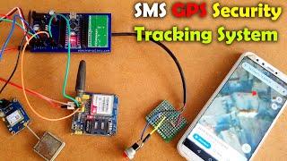 DIY SMS GPS Security Tracking System with Wireless Trigger and Google map URL link Arduino Project