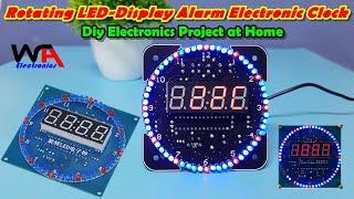 DS1302 Digital Rotating Leds Electronic Alarm Clock  Project Diy Kit